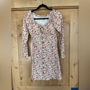 No boundaries floral long sleeve button front dress